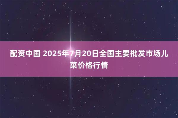 配资中国 2025年7月20日全国主要批发市场儿菜价格行情